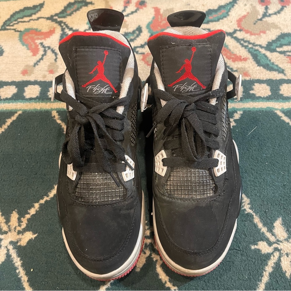 Air Jordan 4 Retro Bred 2019 Men's Black and Red Sneakers